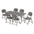 ICEBERG ENTERPRISES 64037 Rough n Ready Commercial Folding Chair, Supports Up to 350 lb, 18" Seat Height, Charcoal Seat/Back, Charcoal Base, 4/Pack
