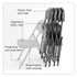 ICEBERG ENTERPRISES 64037 Rough n Ready Commercial Folding Chair, Supports Up to 350 lb, 18" Seat Height, Charcoal Seat/Back, Charcoal Base, 4/Pack