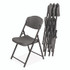 ICEBERG ENTERPRISES 64037 Rough n Ready Commercial Folding Chair, Supports Up to 350 lb, 18" Seat Height, Charcoal Seat/Back, Charcoal Base, 4/Pack