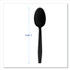 BOARDWALK TEAHWPPBLA Heavyweight Polypropylene Cutlery, Spoon, Plastic, Black, 1,000/Carton
