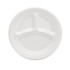 DART 9CPWQR Quiet Classic Laminated Foam Plates, 3-Compartment Plate, 9" dia, White, 125/Pack, 4 Packs/Carton