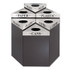 SAFCO PRODUCTS 9553BL Trifecta Waste Receptacle, 38" High Base, Steel, Black