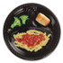HUHTAMAKI Chinet® 81430 Heavyweight Plastic 3-Compartment Plates, 10.25" dia, Black, 125/Pack, 4 Packs/Carton