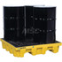 Justrite. 28634 Spill Control Pallet: 4 Drum, 73 gal, 5,000 lb, Polyethylene