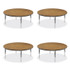 CORRELL, INC. 60TFRD0695K4 Height Adjustable Activity Tables, Round, 60" x 19" to 29", Medium Oak Top, Black Legs, 4/Pallet