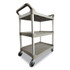 RUBBERMAID COMMERCIAL PROD. 3424-88 OWH Three-Shelf Service Cart, Plastic, 3 Shelves, 200 lb Capacity, 18.63" x 33.63" x 37.75", Off-White