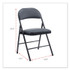 ALERA CA9416 Alera PU Padded Folding Chair, Supports Up to 250 lb, Black Seat, Black Back, Black Base, 4/Carton