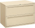 Hon HON792LL Horizontal File Cabinet: 2 Drawers, Steel, Putty