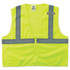Ergodyne GloWear® Safety Vest, 8210Z, Mesh, Class 2, Type R, 2 in Reflective Tape, 2 Pockets, Zipper, Small/Medium, Lime