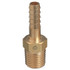 Western Enterprises Brass Hose Adaptor, NPT Thread/Barb, Brass, 3/8 in