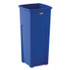 RUBBERMAID COMMERCIAL PROD. 356973BE Untouchable Square Waste Receptacle, 23 gal, Plastic, Blue