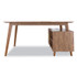 UNION & SCALE 24398973 MidMod Storage Desk, Gold Pull, 59.7" x 29.4" x 29.5", Espresso