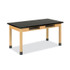 DIVERSIFIED WOODCRAFTS, INC. Spaces™ C7142BK30N Classroom Book Compartment Science Table, 60w x 30d x 30h, Black ChemGuard High Pressure Laminate (HPL) Top, Oak Base
