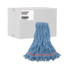 BOARDWALK 503BLNB Super Loop Wet Mop Head, Cotton/Synthetic Fiber, 1" Headband, Large Size, Blue, 12/Carton