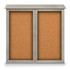 United Visual Products UVDD4848-LTGREY Enclosed Cork Bulletin Board: 48" Wide, 48" High, Cork, Natural Tan