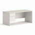 HON COMPANY 38292LB9Q 38000 Series Left Pedestal Desk, 66" x 30" x 30", Light Gray/Silver