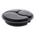 PACTIV EVERGREEN CORPORATION NC9388B Newspring VERSAtainer Microwavable Containers, Round, 3 Compartments, 39 oz, 9 x 9 x 2.25, Black/Clear, Plastic, 150/Carton