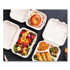 VEGWARE WHBRG6HW White Molded Fiber Clamshell Containers, Compostable, 5.9 x 5.9 x 2.9, White, Sugarcane, 400/Carton