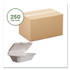 VEGWARE WHHOAGIE Nourish Molded Fiber Takeout Containers, 5 x 9 x 2, White, Sugarcane, 250/Carton