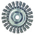 Weiler® Cable Twist Knot Wire Wheel, 4 in dia x 1/4 in W, 0.020 in Steel Wire, 20000 RPM