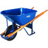 The AMES Companies, Inc. Jackson® Professional Tools Steel Contractors Wheelbarrow, 6 cu ft, Flat-Free Smooth, B.B., Blue
