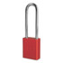 American Lock® Solid Aluminum Padlocks, 1/4 in Dia, 3 in L X 3/4 in W, Red