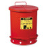 Justrite Red Oily Waste Can, 14 Gal, Foot Operated Cover
