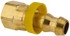 Eaton 10006B-606 Barbed Push-On Hose Female Connector: 9/16-18 UNF, Brass, 3/8" Barb