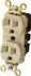 Hubbell Wiring Device-Kellems HBL5252I Straight Blade Duplex Receptacle: NEMA 5-15R, 15 Amps, Self-Grounding