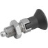 KIPP K0338.04516 M24x2, 28mm Thread Length, 16mm Plunger Diam, Hardened Locking Pin Knob Handle Indexing Plunger