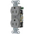 Bryant Electric CRS15GRY Straight Blade Duplex Receptacle: NEMA 5-15R, 15 Amps, Grounded