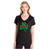 Thin Blue Line WOM-STPAT-TRL-VNECK-BLACK-L Women's V-Neck - Shamrock, Thin Red Line