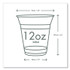 VEGWARE R360YG 96-Series Cold Cup, 12 oz, Plastic, Clear/Green, 1,000/Carton