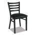 JMC FURNITURE WHCBLK White Horse Series Side Chairs, Supports Up to 300 lb, 18" Seat Height, Black Seat/Back/Base