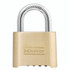 Master Lock® No. 175 Combination Brass Padlock, 5/16 in dia, 1 in L x 1 W, Brass