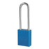 American Lock® Solid Aluminum Padlocks, 1/4 in Dia, 3 in L X 3/4 in W, Blue