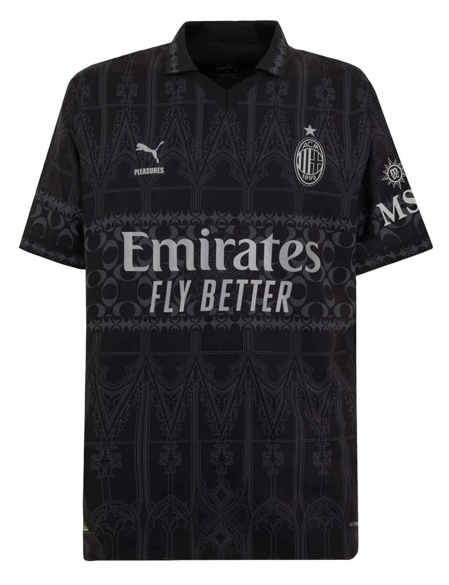AC Milan X Pleasures 23/24 Authentic Men's Dark Shirt