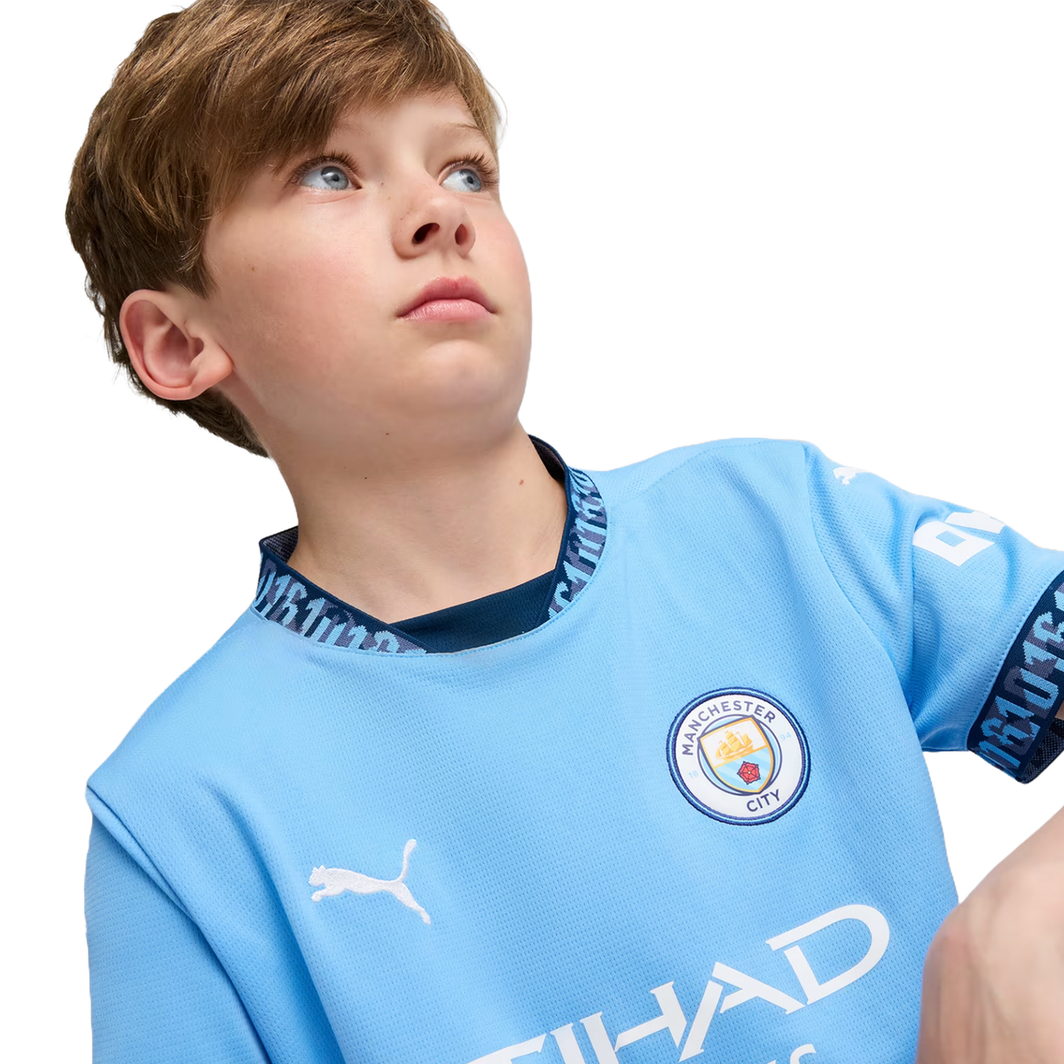 DE BRUYNE #17 Manchester City 24/25 Kid's Home Shirt and Shorts - Man City Font