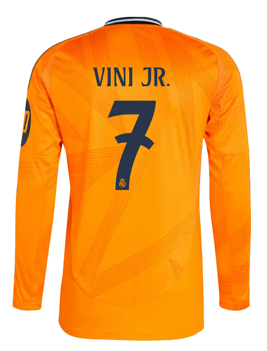 VINI JR #7 Real Madrid 24/25 Men's Away Long Sleeve Shirt
