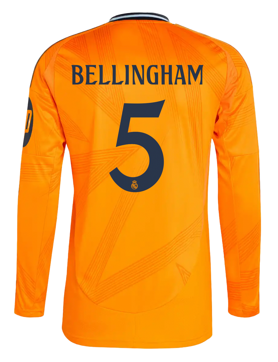 BELLINGHAM #5 Real Madrid 24/25 Men's Away Long Sleeve Shirt