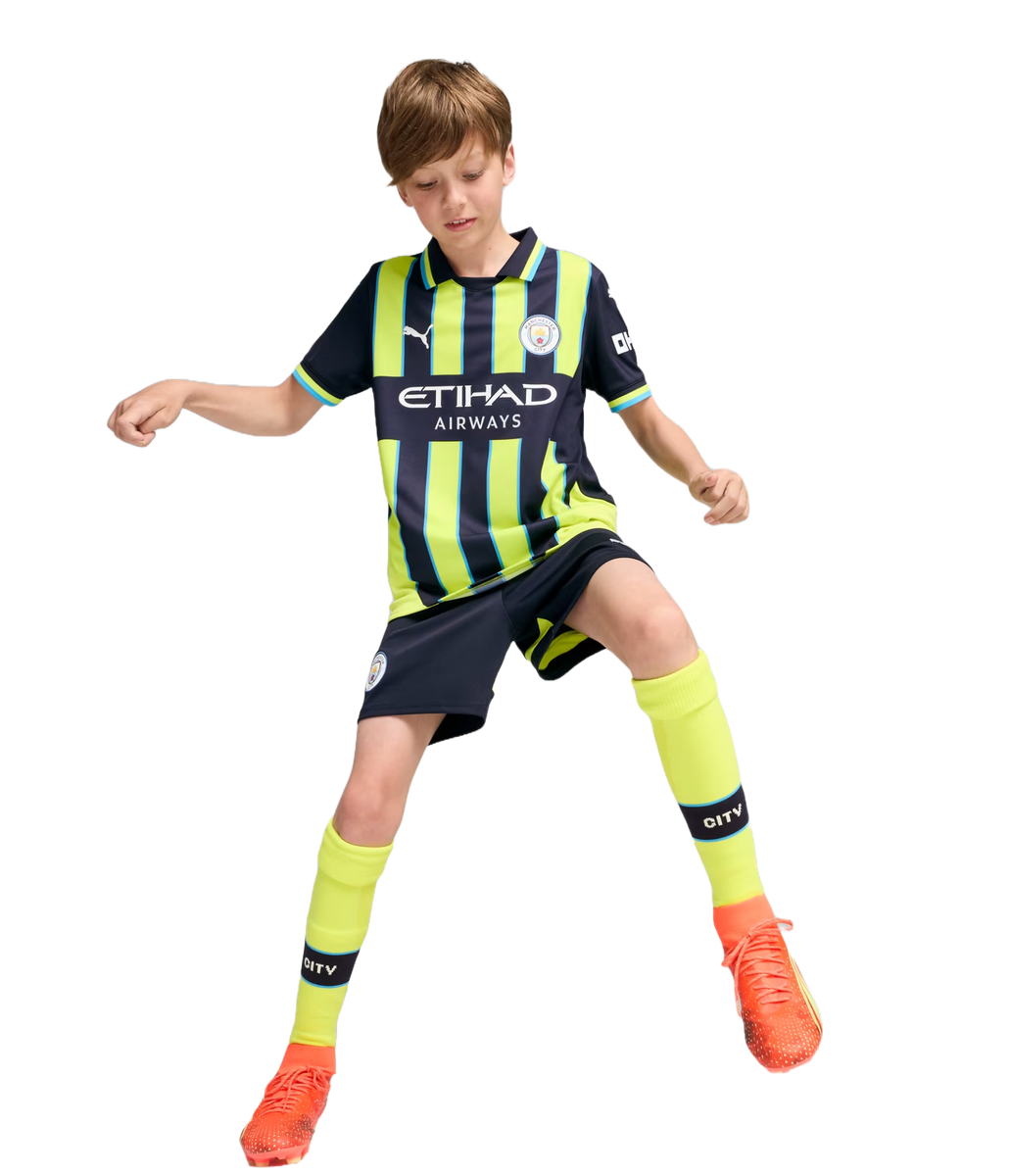 FODEN #47 Manchester City 24/25 Kid's Away Shirt and Shorts - PL Font