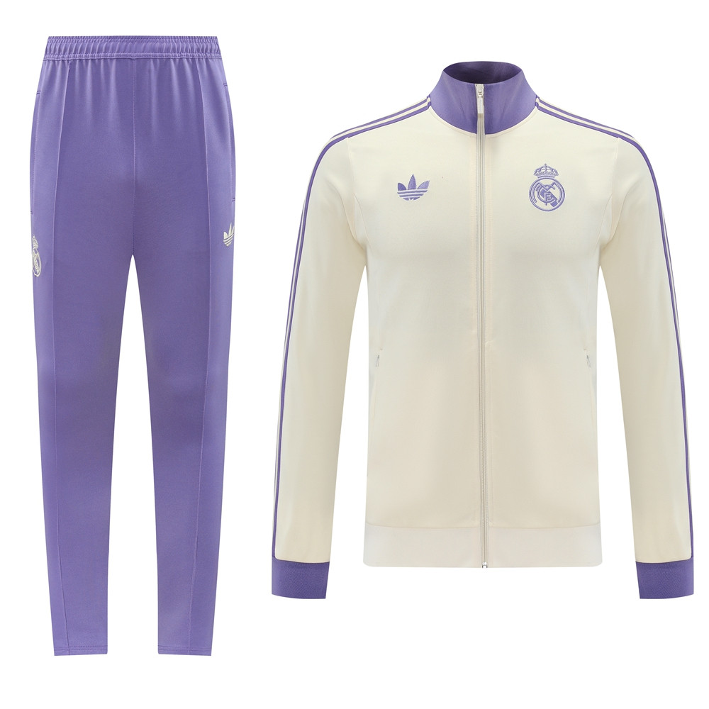 Real Madrid 24/25 Men's Originals White Long Zip Jacket