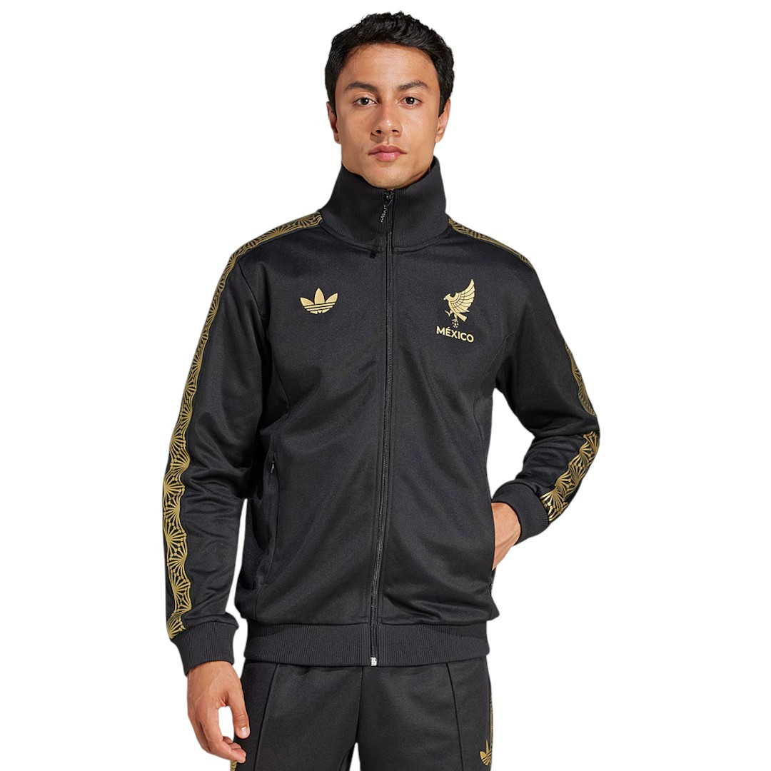 Mexico 2025 Men's Gold Black Long Zip Jacket