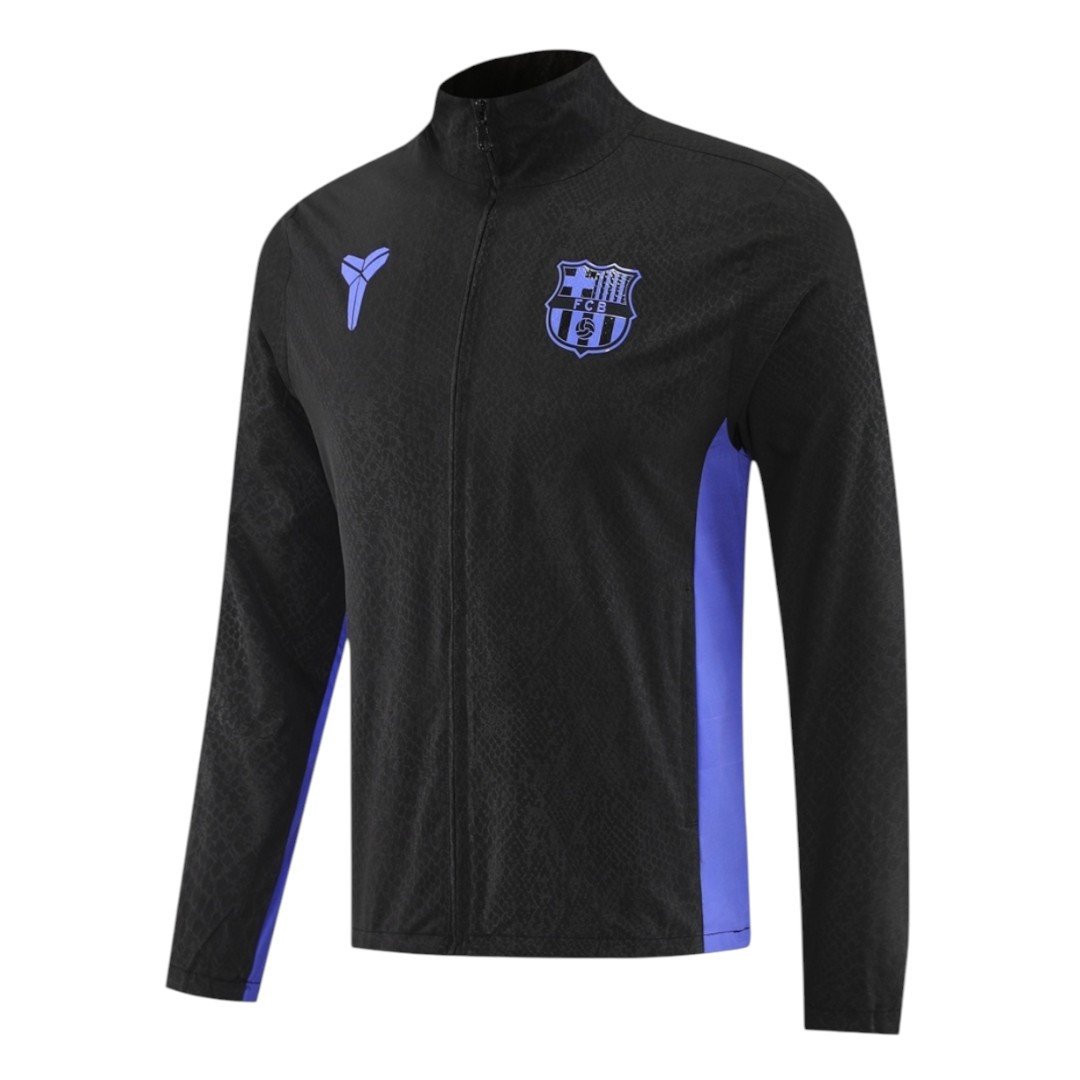 Barcelona 25/26 Men's Black Long Zip Windbreaker