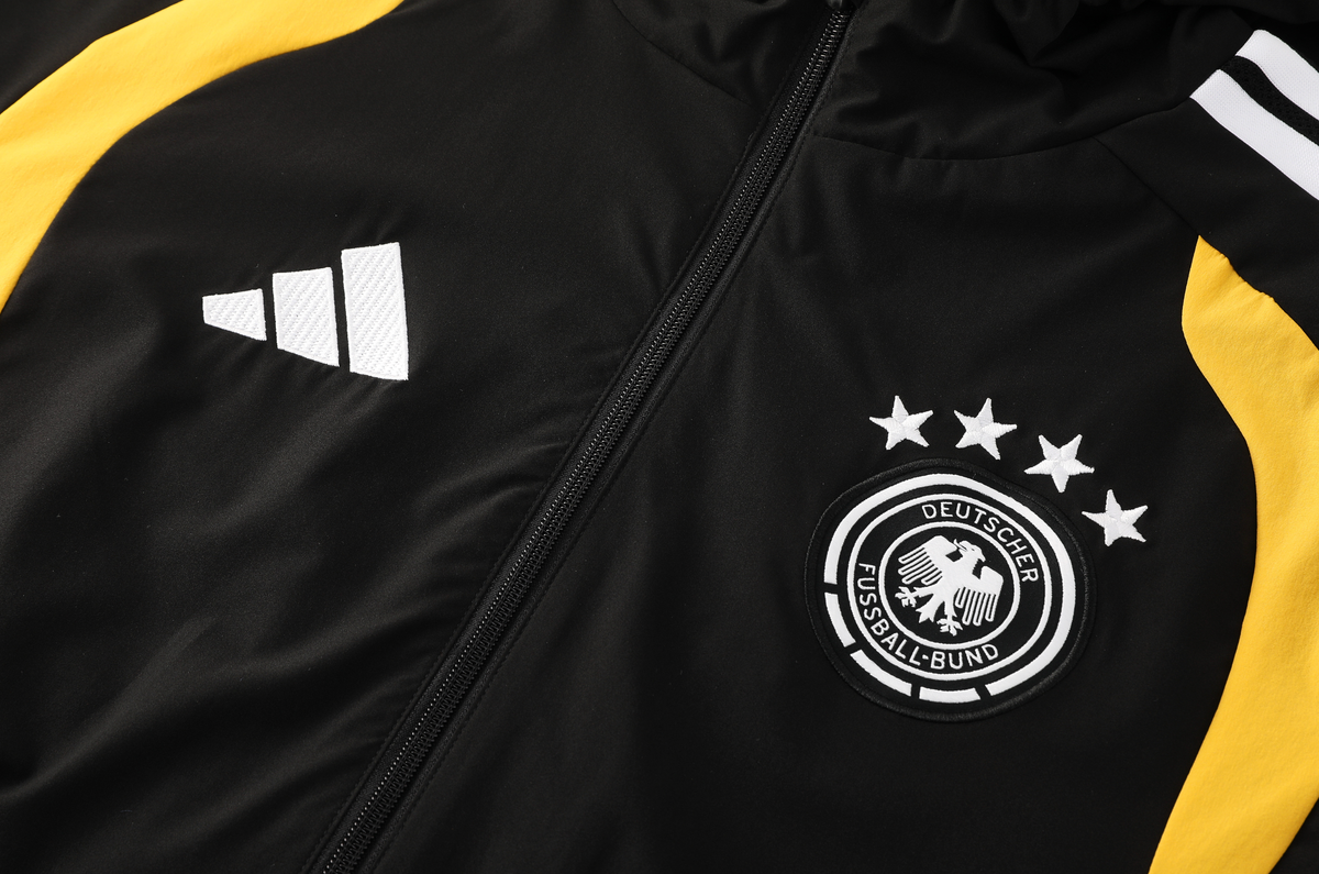 Germany 2026 Men's Black Long Zip Windbreaker