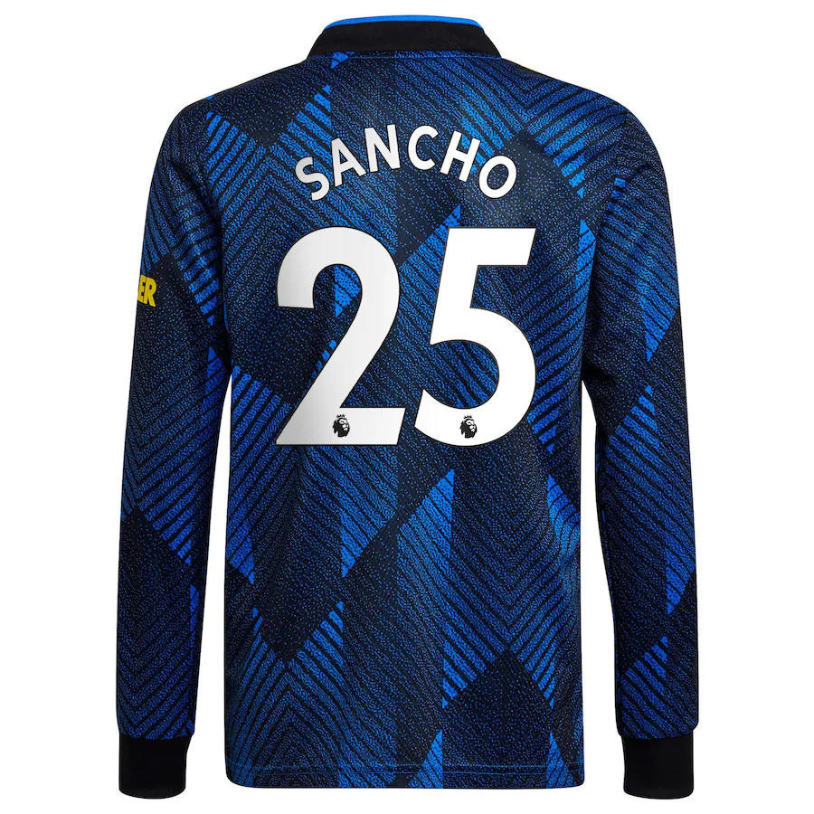 Adidas Mens SANCHO #25 Mens 21/22 Long Sleeve Manchester United ThirdJersey