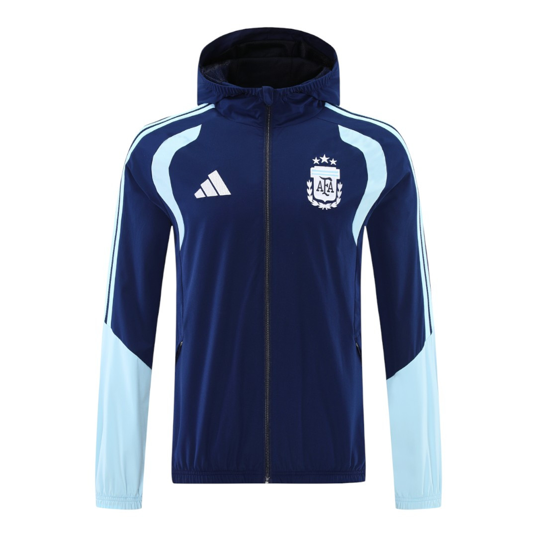 Argentina 2026 Men's Navy Long Zip Windbreaker