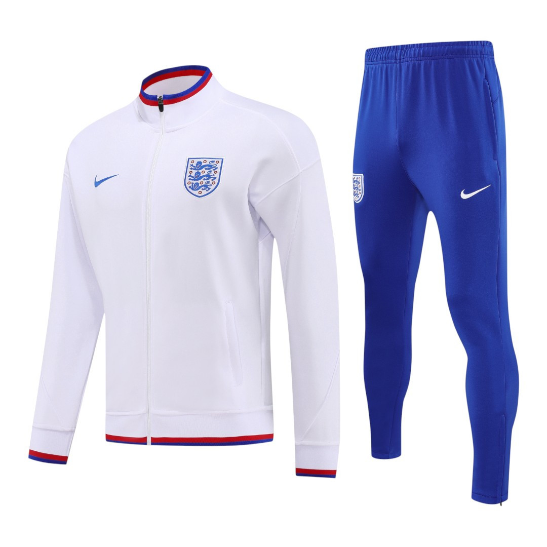England 2026 Men's White Long Zip Tracksuit