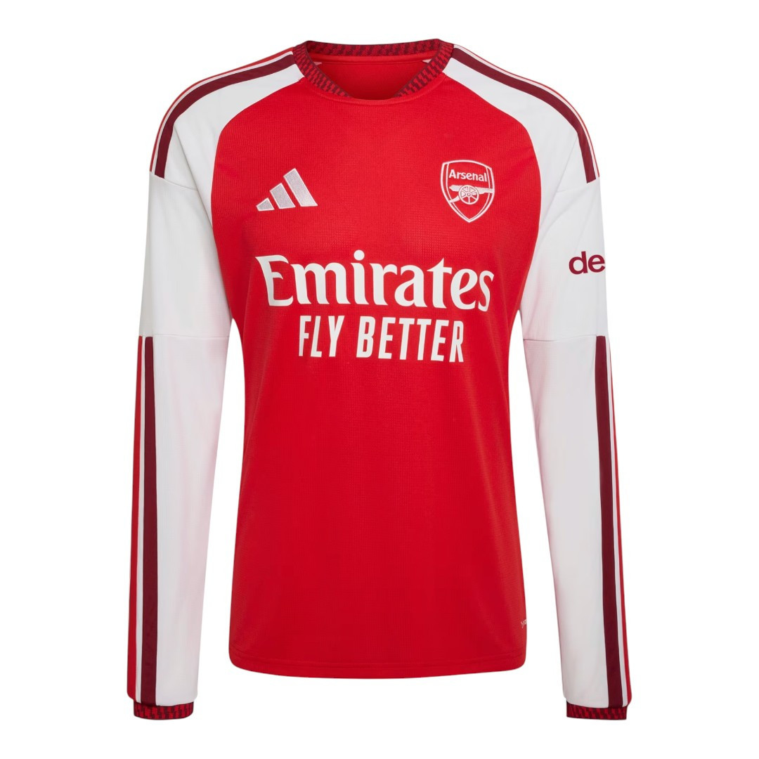 SAKA #7 Arsenal 26/27 Men's Home Long Sleeve Shirt - Club Font