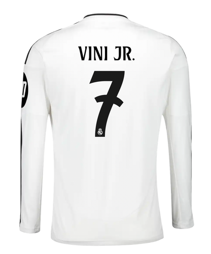 VINI JR #7 Real Madrid 24/25 Men's Home Long Sleeve Shirt